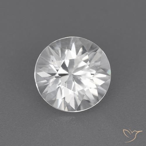 1.64 ct White Zircon Stone, Natural Zircon in Diamond-Cut Shape for Sale
