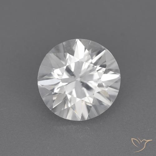 1.72 ct White Zircon Stone, Natural Zircon in Diamond-Cut Shape for Sale