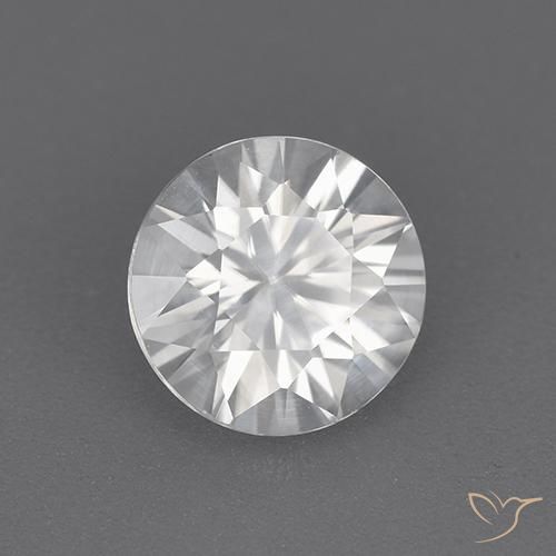1.76 ct White Zircon Stone, Natural Zircon in Diamond-Cut Shape for Sale