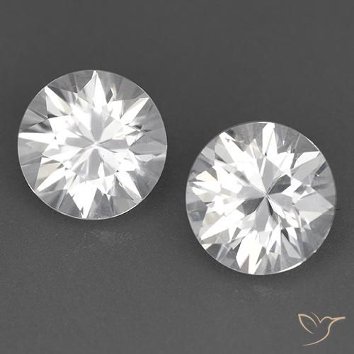 3.70 ctw White Zircon Stones, Natural Zircon in Diamond-Cut Shape for Sale