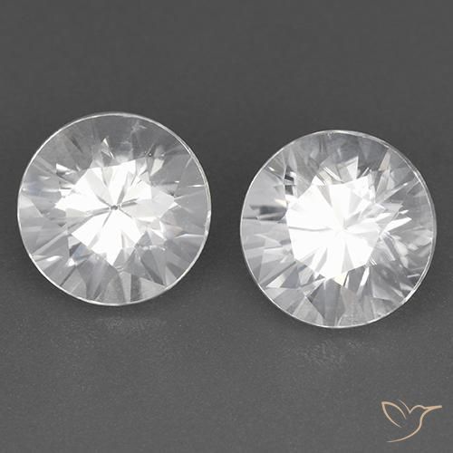 4.08 ctw White Zircon Stones, Natural Zircon in Diamond-Cut Shape for Sale