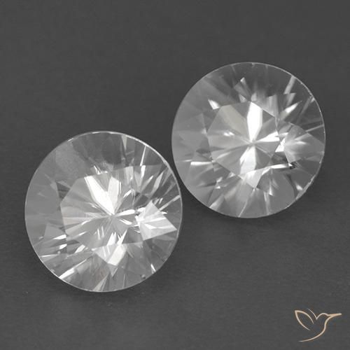 3.96 ctw White Zircon Stones, Natural Zircon in Diamond-Cut Shape for Sale