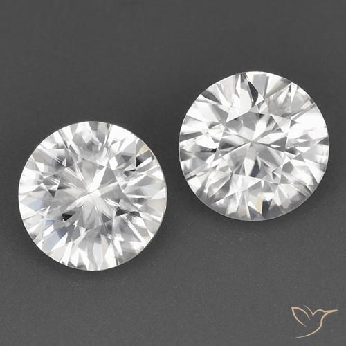 Circón blanco de 3,39 quilates, corte de diamante de 6,9 mm de Colombia, Photo A