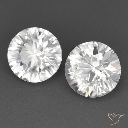 3.39 ctw White Zircon Stones, Natural Zircon in Diamond-Cut Shape for Sale