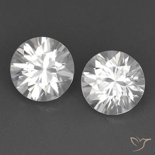 3.38 ctw White Zircon Stones, Natural Zircon in Diamond-Cut Shape for Sale