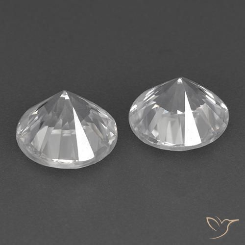 Zircon Gemstones in 7 mm (calibrated) Size for Sale, Zircon Stones in White Color