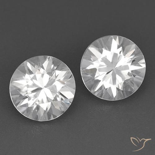 3.55 ct White Zircon, 6.9 mm Diamond Cut From Colombia, Photo A