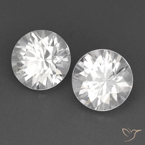 3.55 ctw White Zircon Stones, Natural Zircon in Diamond-Cut Shape for Sale