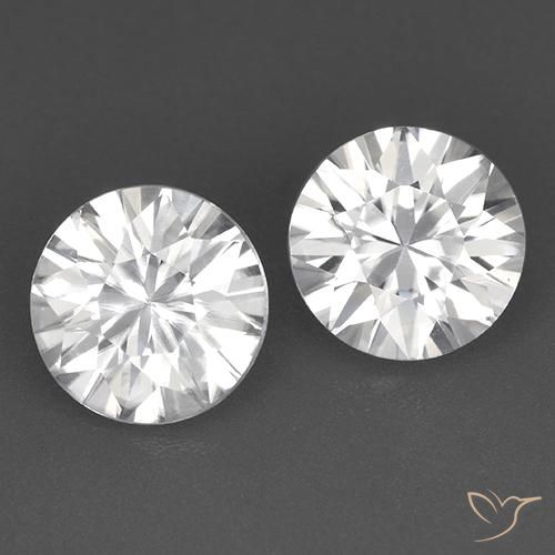 3.54ctw Natural White Zircon, Round, VVS