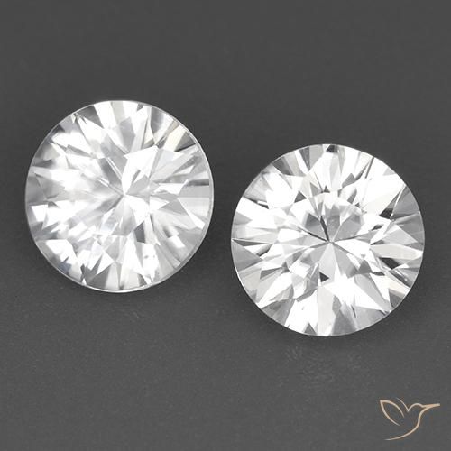 3.54 ctw White Zircon Stones, Natural Zircon in Diamond-Cut Shape for Sale