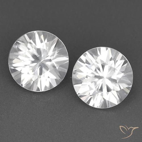 3.63 ctw White Zircon Stones, Natural Zircon in Diamond-Cut Shape for Sale