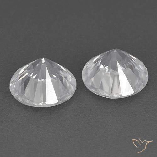 Zircon Gemstones in 7 mm (calibrated) Size for Sale, Zircon Stones in White Color
