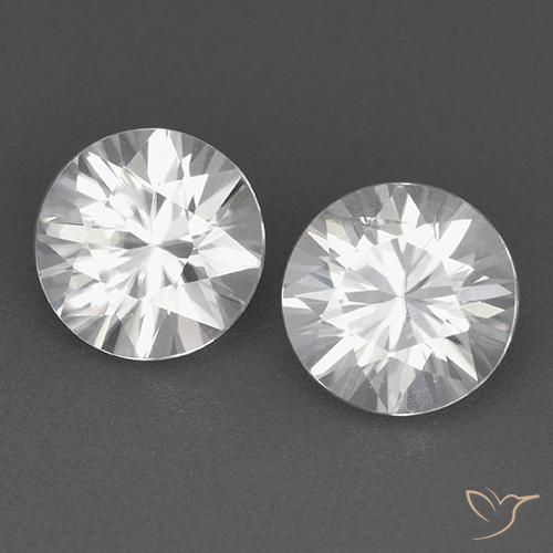 3.46 ctw White Zircon Stones, Natural Zircon in Diamond-Cut Shape for Sale