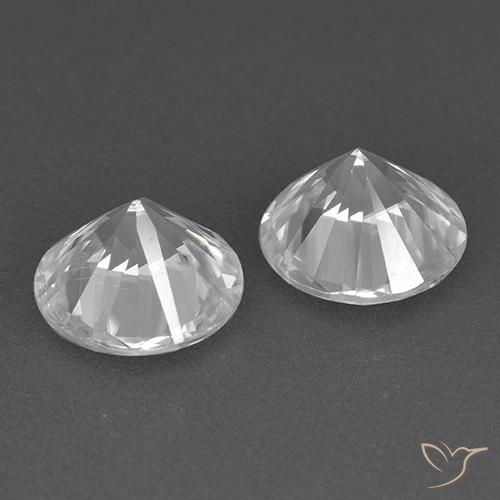 Zircon Gemstones in 7 mm (calibrated) Size for Sale, Zircon Stones in White Color