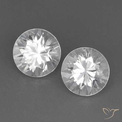 3.70 ctw White Zircon Stones, Natural Zircon in Diamond-Cut Shape for Sale