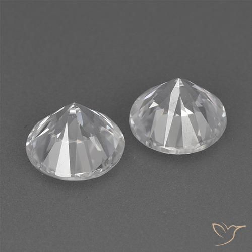 Zircon Gemstones in 7 mm (calibrated) Size for Sale, Zircon Stones in White Color