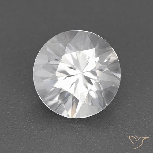 1.79 ct White Zircon Stone, Natural Zircon in Diamond-Cut Shape for Sale