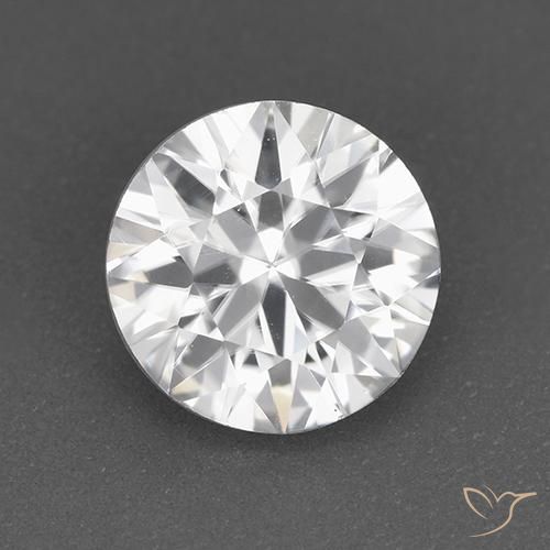 Circón blanco de 1,7 quilates, corte de diamante de 6,8 mm de Colombia, Photo A