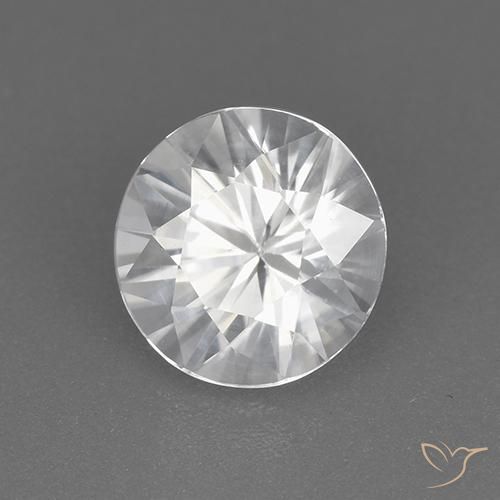 1.85 ct White Zircon Stone, Natural Zircon in Diamond-Cut Shape for Sale