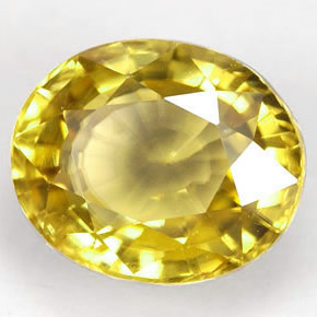 1.96 ct Yellow Zircon Stone, Natural Zircon in Oval Facet Shape for Sale