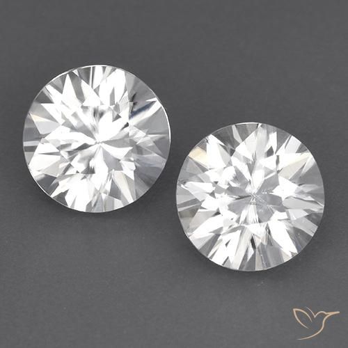 3.56 ctw White Zircon Stones, Natural Zircon in Diamond-Cut Shape for Sale