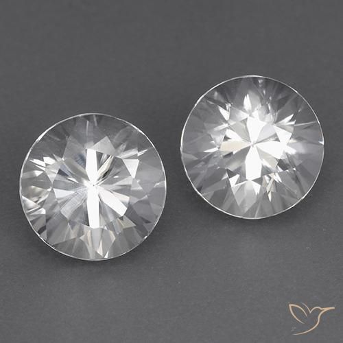3.84 ct White Zircon, 6.8 mm Diamond Cut From Colombia, Photo A
