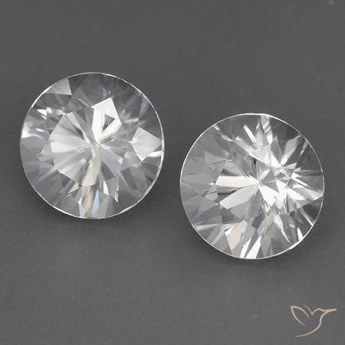 3.84 ctw White Zircon Stones, Natural Zircon in Diamond-Cut Shape for Sale