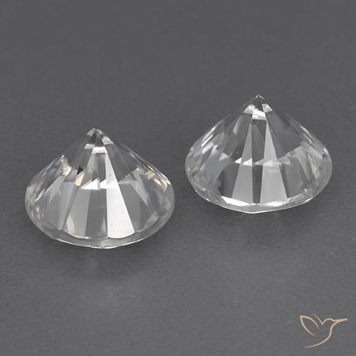 Zircon Gemstones in 7 mm (calibrated) Size for Sale, Zircon Stones in White Color