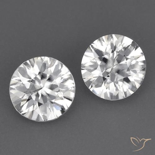 3.45ctw Natural White Zircon, Round, VVS