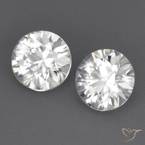 3.45 ctw White Zircon Stones, Natural Zircon in Diamond-Cut Shape for Sale