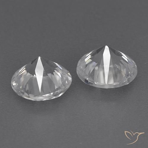 Zircon Gemstones in 7 mm (calibrated) Size for Sale, Zircon Stones in White Color