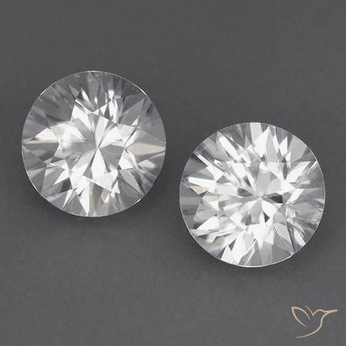 3.63 ctw White Zircon Stones, Natural Zircon in Diamond-Cut Shape for Sale