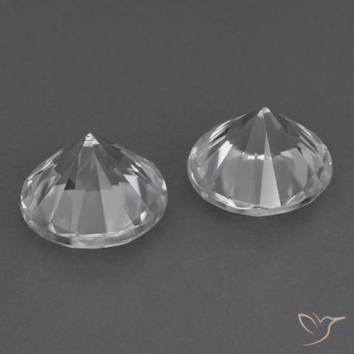 Zircon Gemstones in 7 mm (calibrated) Size for Sale, Zircon Stones in White Color