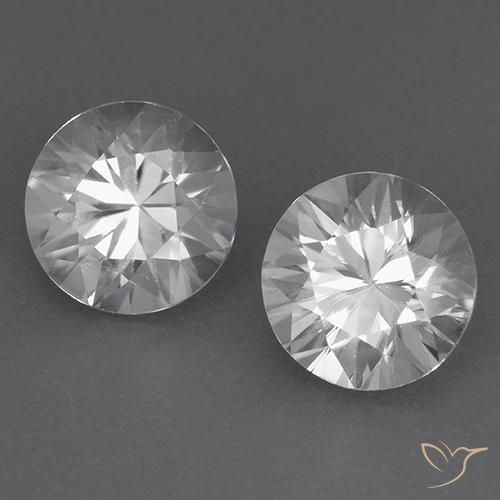 3.88ctw Natural White Zircon, Round, VVS