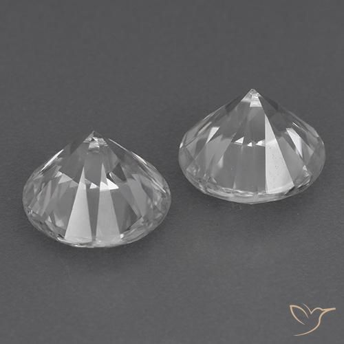 Zircon Gemstones in 7 mm (calibrated) Size for Sale, Zircon Stones in White Color
