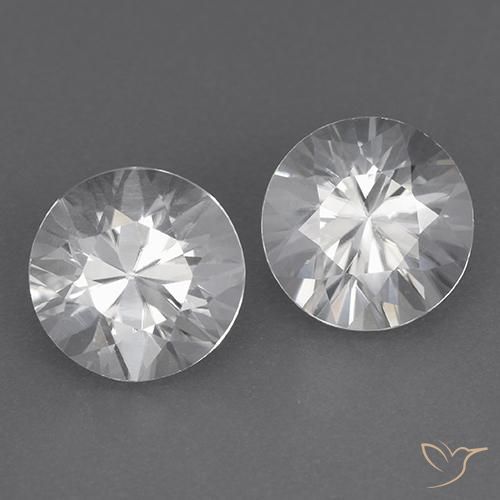 3.77 ct White Zircon, 6.9 mm Diamond Cut From Colombia, Photo A