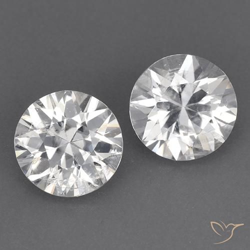 3.56ctw Natural White Zircon, Round, VVS