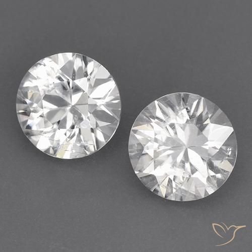 3.56 ctw White Zircon Stones, Natural Zircon in Diamond-Cut Shape for Sale