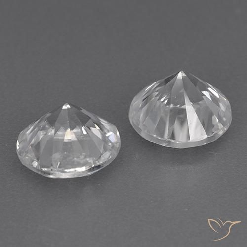 Zircon Gemstones in 7 mm (calibrated) Size for Sale, Zircon Stones in White Color