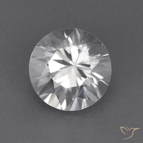 1.92 ct White Zircon Stone, Natural Zircon in Diamond-Cut Shape for Sale