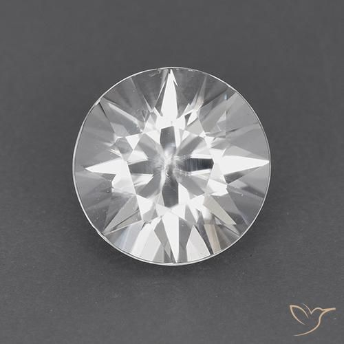 1.83 ct White Zircon, 6.9 mm Diamond Cut From Colombia, Photo A