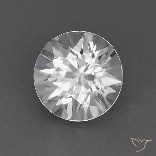 1.83 ct White Zircon Stone, Natural Zircon in Diamond-Cut Shape for Sale