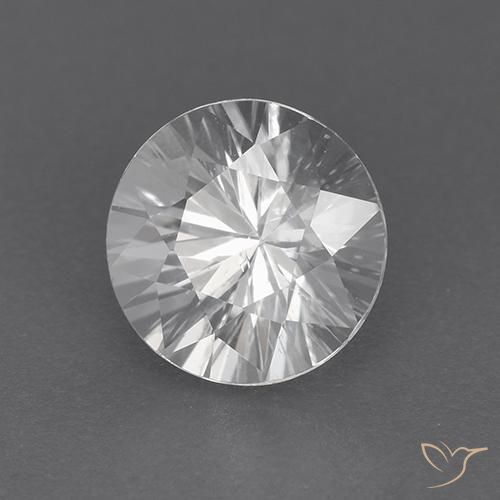 1.89 ct White Zircon Stone, Natural Zircon in Diamond-Cut Shape for Sale