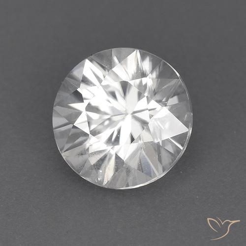 1.90 ct White Zircon Stone, Natural Zircon in Diamond-Cut Shape for Sale