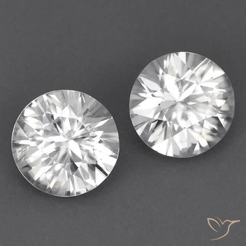 3.49 ctw White Zircon Gemstones, Zircon Gems in Diamond-Cut Shape for Sale.