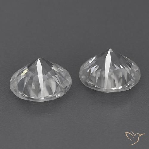 Zircon Gemstones in 7 mm (calibrated) Size for Sale, Zircon Stones in White Color