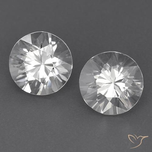 3.66 ctw White Zircon Stones, Natural Zircon in Diamond-Cut Shape for Sale