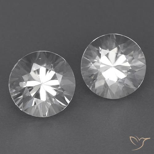3.82ctw Natural White Zircon, Round, VVS