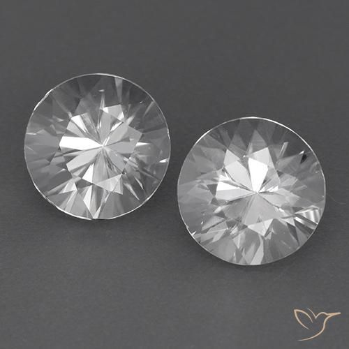3.82 ctw White Zircon Stones, Natural Zircon in Diamond-Cut Shape for Sale