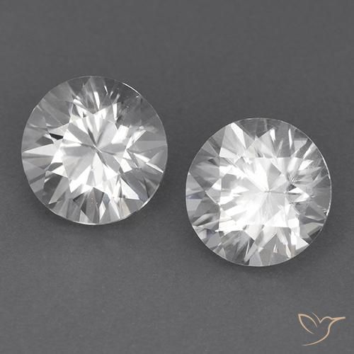 3.59 ctw White Zircon Stones, Natural Zircon in Diamond-Cut Shape for Sale